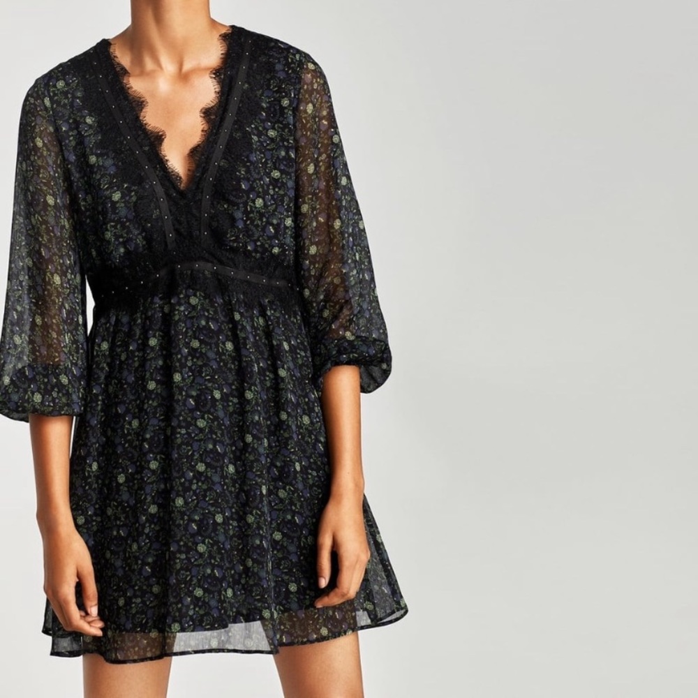 V neck floral dress